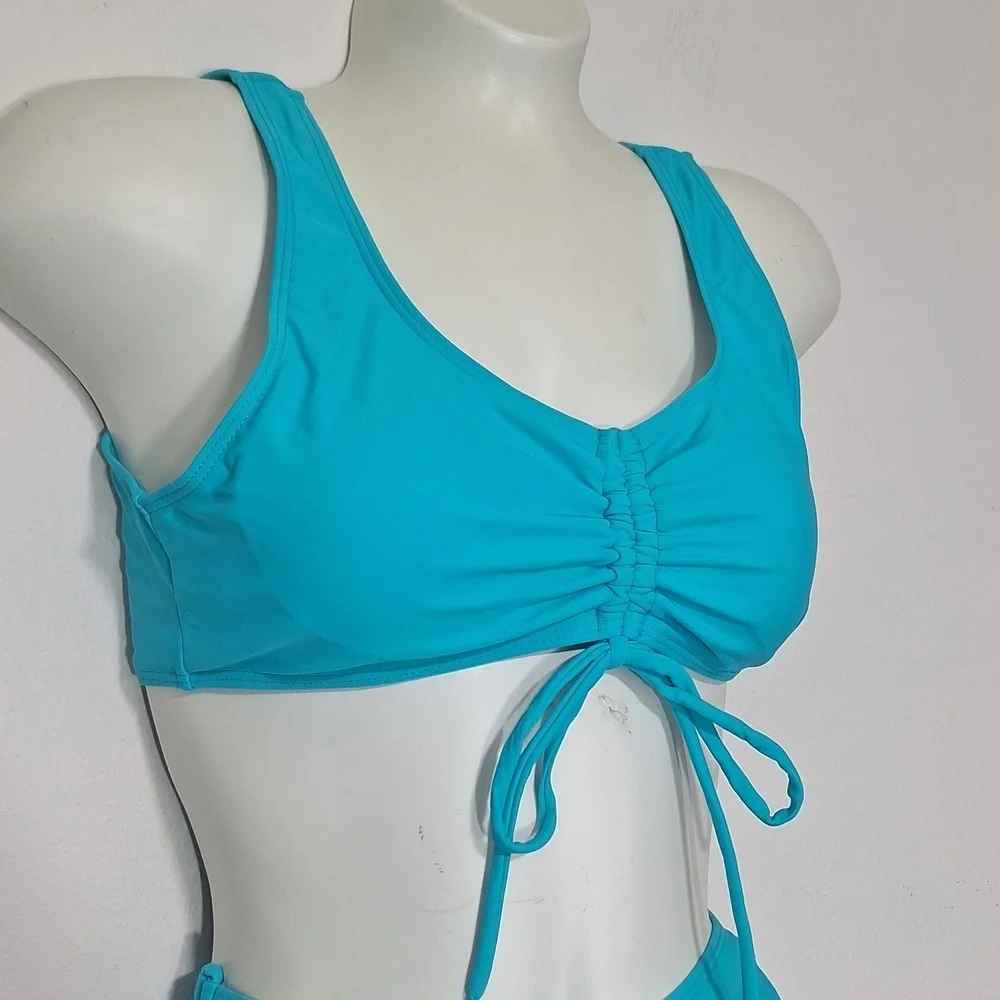 Tashehe Turquoise Tank Bikini Set Swim